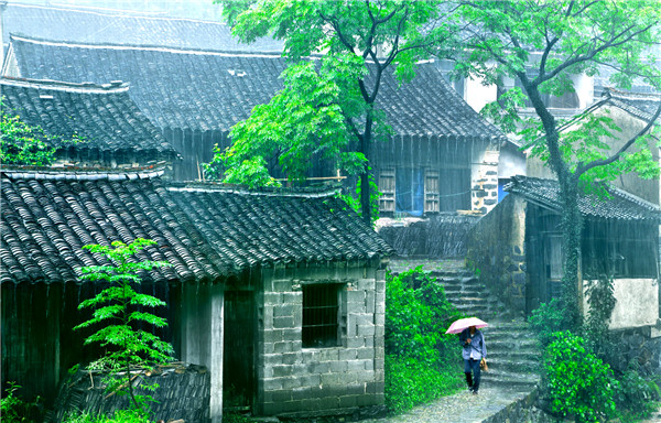 (卢益强 摄)雨过山村【唐】王建雨里鸡鸣一两家,竹溪村路板桥斜.